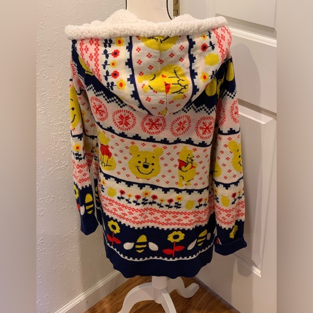 Hot Topic Disney Winnie The Pooh Open Front  Hoodie Cardigan Sweater Size XL